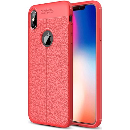 Mobigear Luxury iPhone XS Max Hoesje Flexibel TPU Backcover - Rood