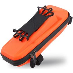 Mobigear Zipper Bag Telefoonhouder Fiets Fietsframe Klem Universeel - 6.5 inch - Oranje