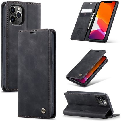 Caseme 013 iPhone 12 Pro Max Hoesje Bookcase Portemonnee - Zwart