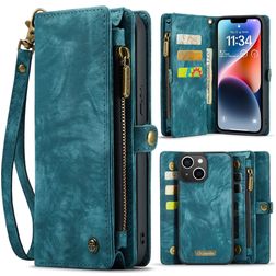 Caseme 008 iPhone 15 Hoesje Uitneembare 2in1 Bookcase Portemonnee - Blauw
