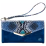 Mobilize Gelly Velvet iPhone XS Hoesje Uitneembare 2in1 Clutch - Royal Blue Snake