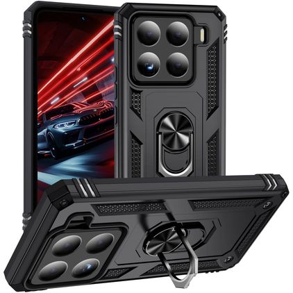 Mobigear Armor ring Xiaomi 15 Hoesje Hardcase Backcover Shockproof met Ringhouder - Zwart