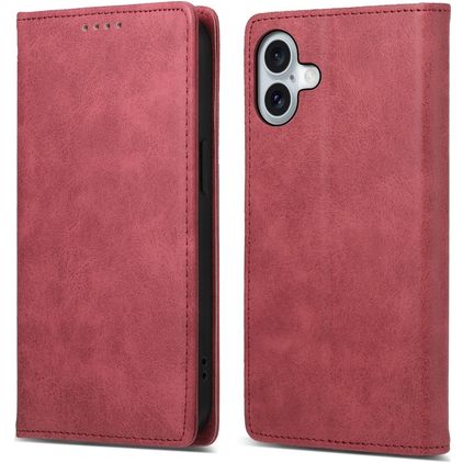 Mobigear Wallet iPhone 16 Plus Hoesje Bookcase Portemonnee - Rood