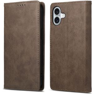 Mobigear Wallet iPhone 16 Plus Hoesje Bookcase Portemonnee - Bruin