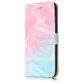 Mobigear Marble iPhone 8 Plus Hoesje Bookcase Portemonnee - Blauw / Roze