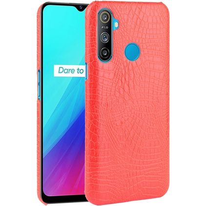 Mobigear Croco Realme C3 Hoesje Flexibel TPU Backcover - Rood