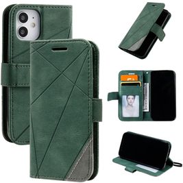 Mobigear Rhombus iPhone 12 Mini Hoesje Bookcase Portemonnee - Groen