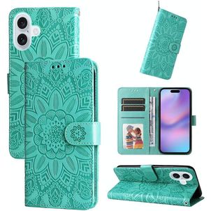 Mobigear Sunflower iPhone 17 Hoesje Bookcase Portemonnee - Groen
