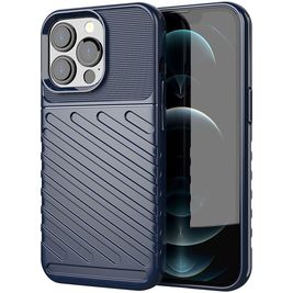 Mobigear Groove iPhone 13 Pro Max Hoesje Flexibel TPU Backcover - Blauw