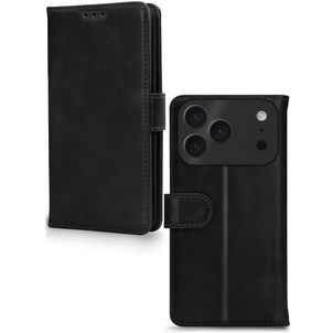 Mobilize Wallet iPhone 17 Pro Max Hoesje Echt Leer Bookcase Portemonnee - Zwart