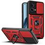 Mobigear Armor Ring Cam Slide OPPO Reno 7 4G Hoesje Hardcase Backcover Shockproof met Ringhouder en Camera Slider - Rood