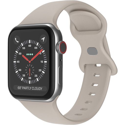 Mobigear Sport Dual Siliconen Apple Watch Bandje Druksluiting - 49/46/45/44 mm - Taupe
