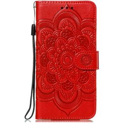 Mobigear Mandala iPhone 11 Hoesje Bookcase Portemonnee - Rood
