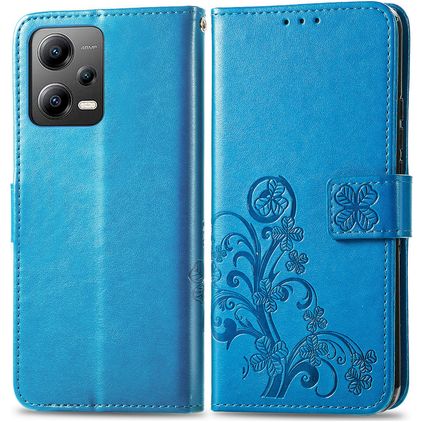 Mobigear Clover POCO X5 Hoesje Bookcase Portemonnee - Blauw