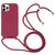 Mobigear Lanyard iPhone 16 Pro Siliconen Hoesje met koord - Rood