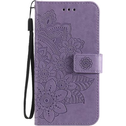 Mobigear Flowers OPPO A54 5G Hoesje Bookcase Portemonnee - Paars