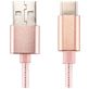 Mobigear Nylon USB-A naar USB-C Kabel 2 Meter - Roségoud