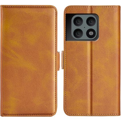 Mobigear Slim Magnet OnePlus 10 Pro Hoesje Bookcase Portemonnee - Cognac