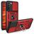 Mobigear Armor Ring Cam Slide Samsung Galaxy S22 Hoesje Hardcase Backcover Shockproof met Ringhouder en Camera Slider - Rood