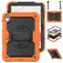 Mobigear SureGrip Xtreme iPad 11 (2025) Hoes Hard Kunststof,Siliconen Backcover + Schouderband + Standaard - Zwart / Oranje
