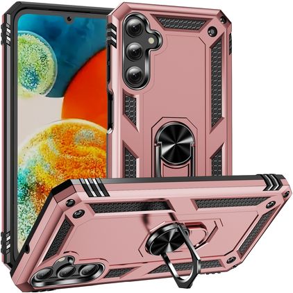 Mobigear Armor Ring Samsung Galaxy A24 Hoesje Hardcase Backcover Shockproof met Ringhouder - Roségoud