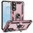 Mobigear Armor Ring Samsung Galaxy S25 Edge Hoesje Hardcase Backcover Shockproof met Ringhouder - Roségoud
