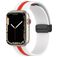 Mobigear Stripe Mag Siliconen Apple Watch Bandje Magneetsluiting - 42/41/40/38 mm - Wit / Rood