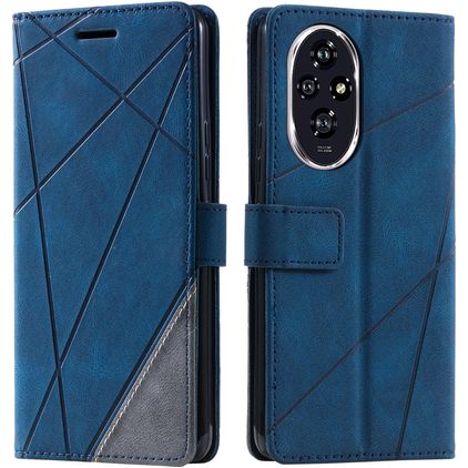 Mobigear Rhombus HONOR 200 Hoesje Bookcase Portemonnee - Blauw