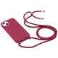 Mobigear Lanyard iPhone 16 Pro Siliconen Hoesje met koord - Rood