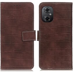 Mobigear Croco POCO M5 Hoesje Bookcase Portemonnee - Bruin