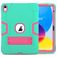 Mobigear ShieldStand iPad 11 (2025) Hoes Hard Kunststof,Siliconen Backcover + Standaard - Roze / Turquoise