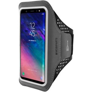 Mobiparts Comfort Fit Telefoonhouder Hardlopen Samsung Galaxy A6 (2018) Sport Hoesje Neopreen Sportarmband - Zwart