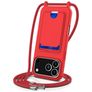 Mobigear Lanyard Card iPhone 18 Pro Siliconen Hoesje met koord en Pasjeshouder - Rood