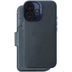 Decoded Detachable Wallet iPhone 16 MagSafe Hoesje Echt Leer Uitneembare 2in1 Bookcase Portemonnee - Marineblauw