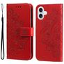 Mobigear Flowers iPhone 17 Hoesje Bookcase Portemonnee - Rood