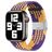 Mobigear Braided Nylon Apple Watch Bandje Klemsluiting - 49/46/45/44 mm - Oranje / Paars