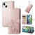Mobigear Clover iPhone 15 Hoesje Bookcase Portemonnee - Roségoud