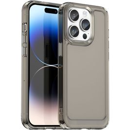 Mobigear Crystal iPhone 15 Pro Max Hoesje Flexibel TPU Backcover - Grijs