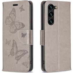 Mobigear Butterfly Samsung Galaxy S24 Plus Hoesje Bookcase Portemonnee - Grijs