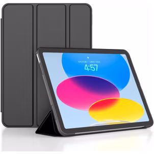 Mobigear Tri-Fold Gel iPad 11 (2025) Hoes TPU,Kunstleer Bookcase - Zwart