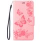 Mobigear Butterfly iPhone SE (2020) Hoesje Bookcase Portemonnee - Roze