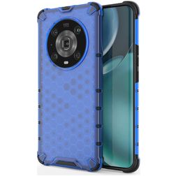 Mobigear Honeycomb HONOR Magic 4 Pro Hoesje Hardcase Backcover Shockproof - Blauw