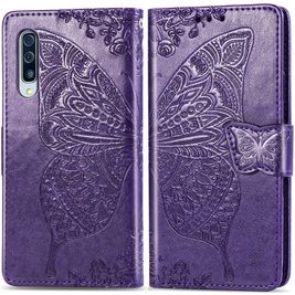 Mobigear Butterfly Samsung Galaxy A70 Hoesje Bookcase Portemonnee - Paars