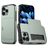 Mobigear Card iPhone 16 Pro Hoesje Hardcase Backcover Shockproof met Pasjeshouder - Groen
