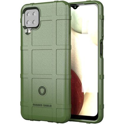 Mobigear Rugged Shield Samsung Galaxy A12 Hoesje Flexibel TPU Backcover Shockproof - Groen