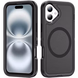 Mobigear Rugged Mag iPhone 16 MagSafe Hoesje Hardcase Backcover Shockproof - Zwart