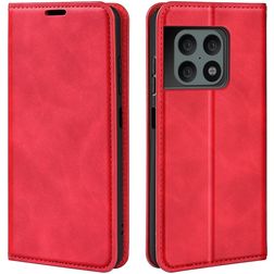 Mobigear Retro Slim OnePlus 10 Pro Hoesje Bookcase Portemonnee - Rood