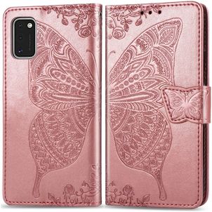 Mobigear Butterfly Samsung Galaxy A41 Hoesje Bookcase Portemonnee - Roségoud