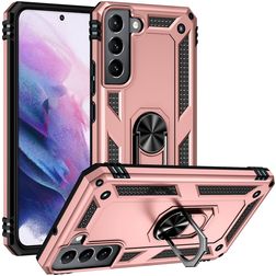 Mobigear Armor Ring Samsung Galaxy S22 Hoesje Hardcase Backcover Shockproof met Ringhouder - Roségoud