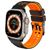 Mobigear Aero Armor Siliconen Apple Watch Bandje Gespsluiting - 49/46/45/44 mm - Zwart / Oranje